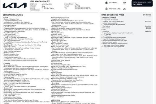 2022 Kia Carnival SX