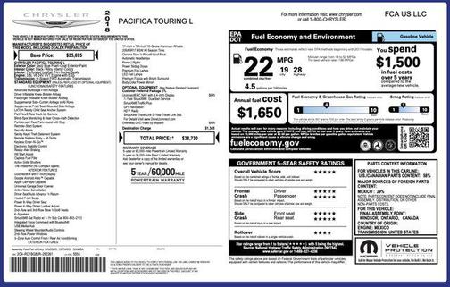 2018 Chrysler Pacifica Touring-L