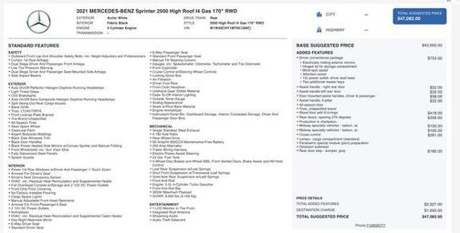 2021 Mercedes-Benz Sprinter 2500 High Roof