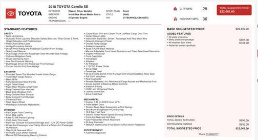 2018 Toyota Corolla SE
