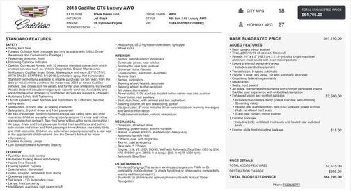 2018 Cadillac CT6 3.6L Luxury