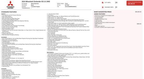 2024 Mitsubishi Outlander ES 2.5 2WD