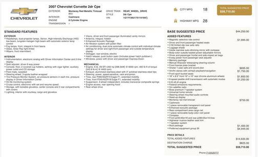 2007 Chevrolet Corvette Base