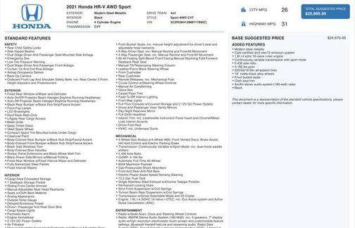 2021 Honda HR-V AWD Sport
