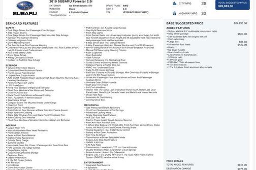 2019 Subaru Forester Base