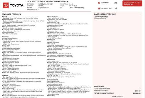 2016 Scion iM 5dr HB CVT