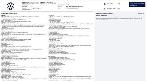 2024 Volkswagen Atlas 2.0T SE w/Technology 4MOTION