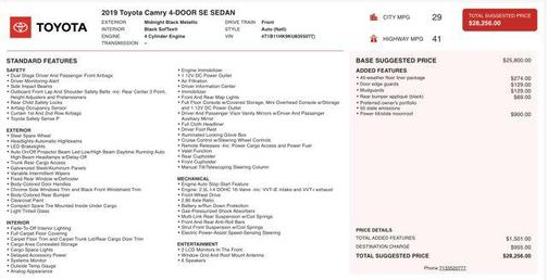 2019 Toyota Camry SE