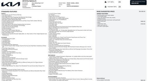 2019 Kia Optima S