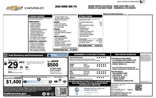 2020 Chevrolet Sonic FWD Hatchback 1FL 5-Door