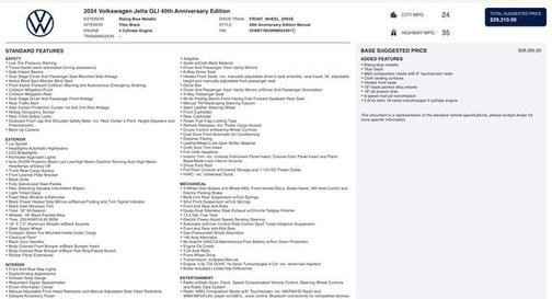 2024 Volkswagen Jetta GLI 2.0T 35th Anniversary Edition