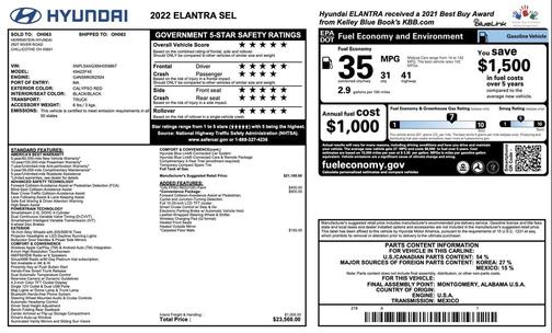 Calypso Red 2022 Hyundai ELANTRA SEL