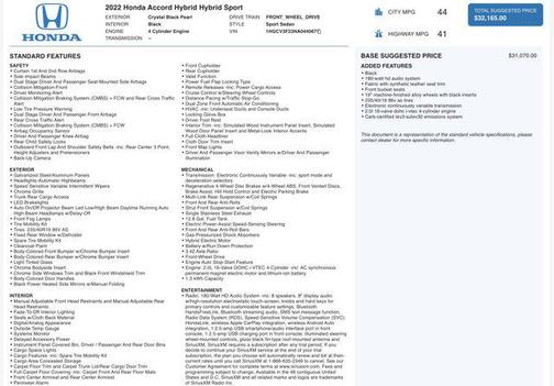 2022 Honda Accord Hybrid Base