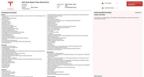 2023 Tesla Model 3 Standard Range