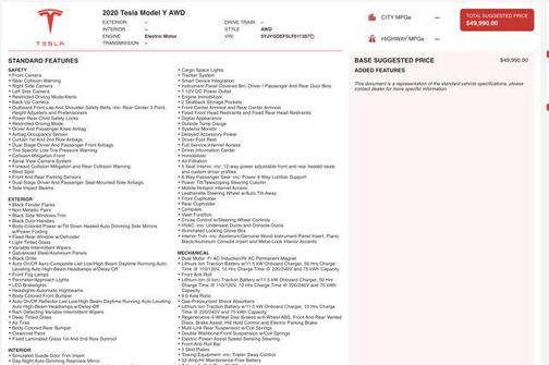 2020 Tesla Model Y Performance Dual Motor All-Wheel Drive