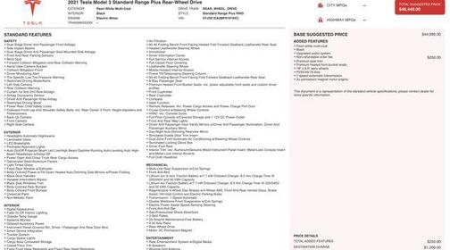 2021 Tesla Model 3 Standard Range Plus