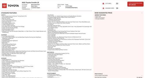 2022 Toyota Corolla LE