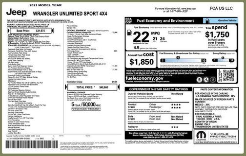 2021 Jeep Wrangler Unlimited Sport