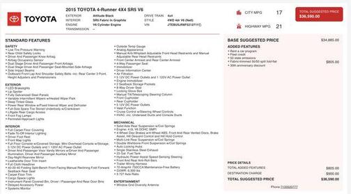 2015 Toyota 4Runner SR5