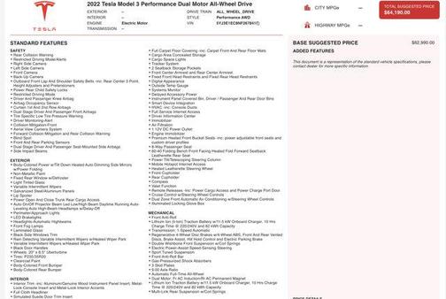 2022 Tesla Model 3 Performance