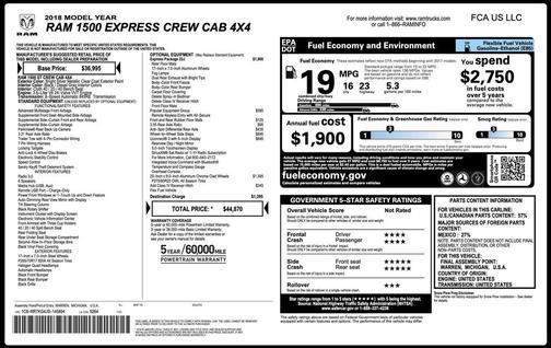 Bright Silver Metallic Clearcoat 2018 RAM 1500 Express