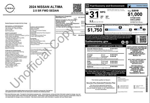Gray Sky Pearl 2024 Nissan Altima SR FWD