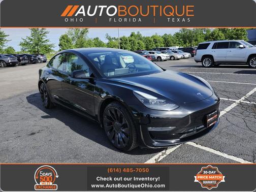 Solid Black 2022 Tesla Model 3 Performance