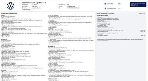 2020 Volkswagen Tiguan 2.0T S 4MOTION