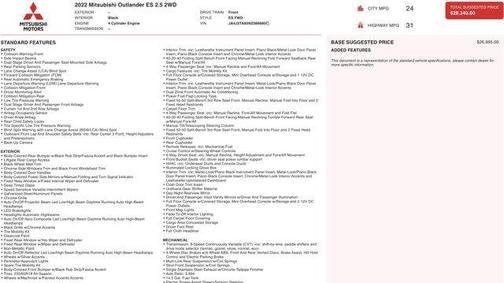 2022 Mitsubishi Outlander ES 2.5 2WD