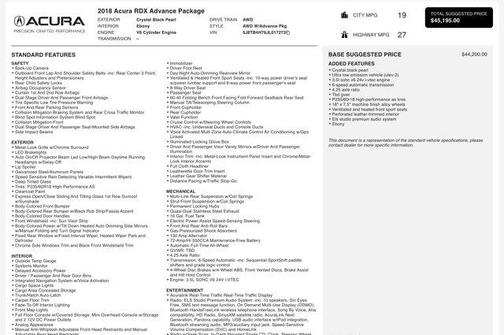 2018 Acura RDX Advance Package