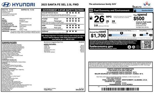 2023 Hyundai SANTA FE SEL 2.4