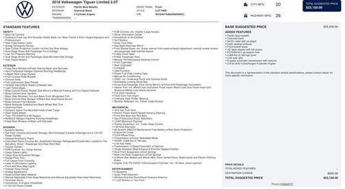 2018 Volkswagen Tiguan Limited 2.0T