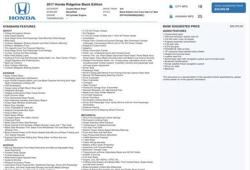 2017 Honda Ridgeline Black