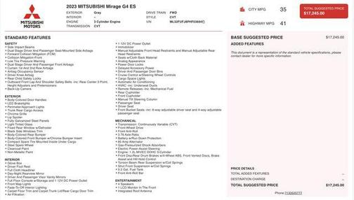 2023 Mitsubishi Mirage G4 ES