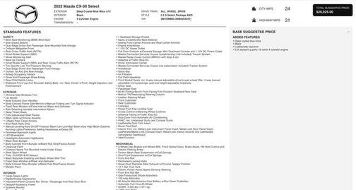 2022 Mazda CX-30 2.5 S Select Package