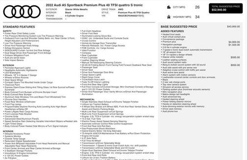 2022 Audi A5 Sportback Premium Plus