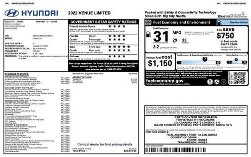 2022 Hyundai VENUE Limited