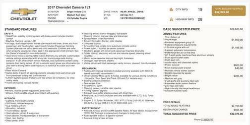 2017 Chevrolet Camaro 1LT