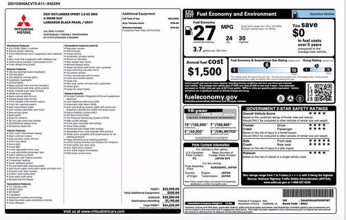 Labrador Black Metallic 2021 Mitsubishi Outlander Sport 2.0 ES