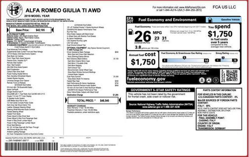 2019 Alfa Romeo Giulia Ti