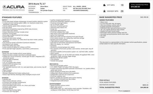 2013 Acura TL Technology