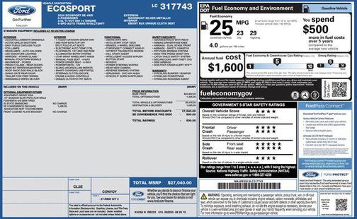 2020 Ford EcoSport SE