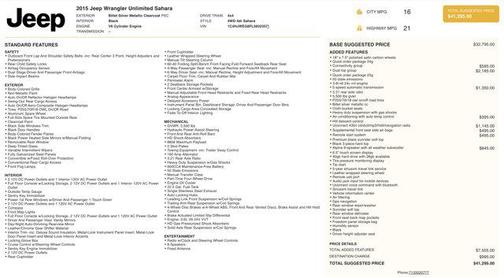 2015 Jeep Wrangler Unlimited Sahara