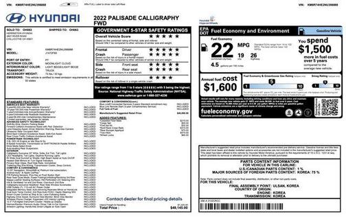 2022 Hyundai PALISADE Calligraphy
