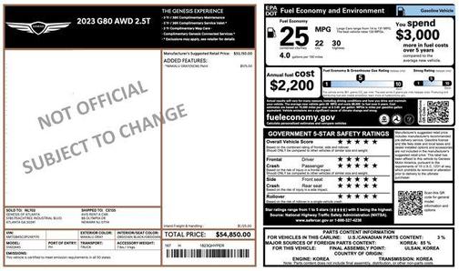 2023 Genesis G80 2.5T AWD