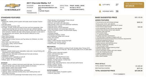 2017 Chevrolet Malibu 1LT