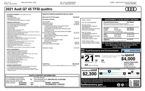 2021 Audi Q7 45 Premium Plus