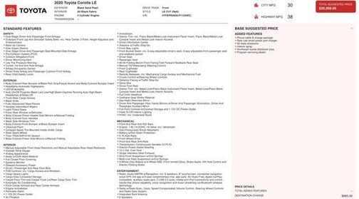 2020 Toyota Corolla LE