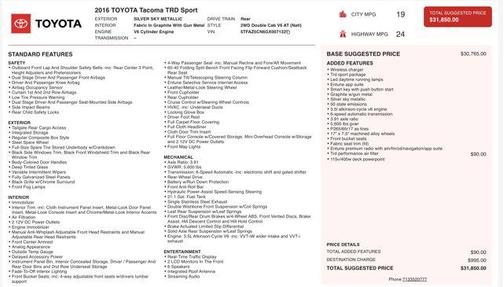 2016 Toyota Tacoma TRD Sport