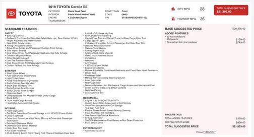 2018 Toyota Corolla SE